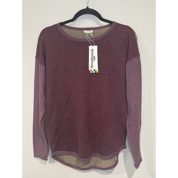 NWT Smartwool Shadow Pine Colorblock Sweater, Argyle Purple Heather, Sz S - Picture 2 of 6